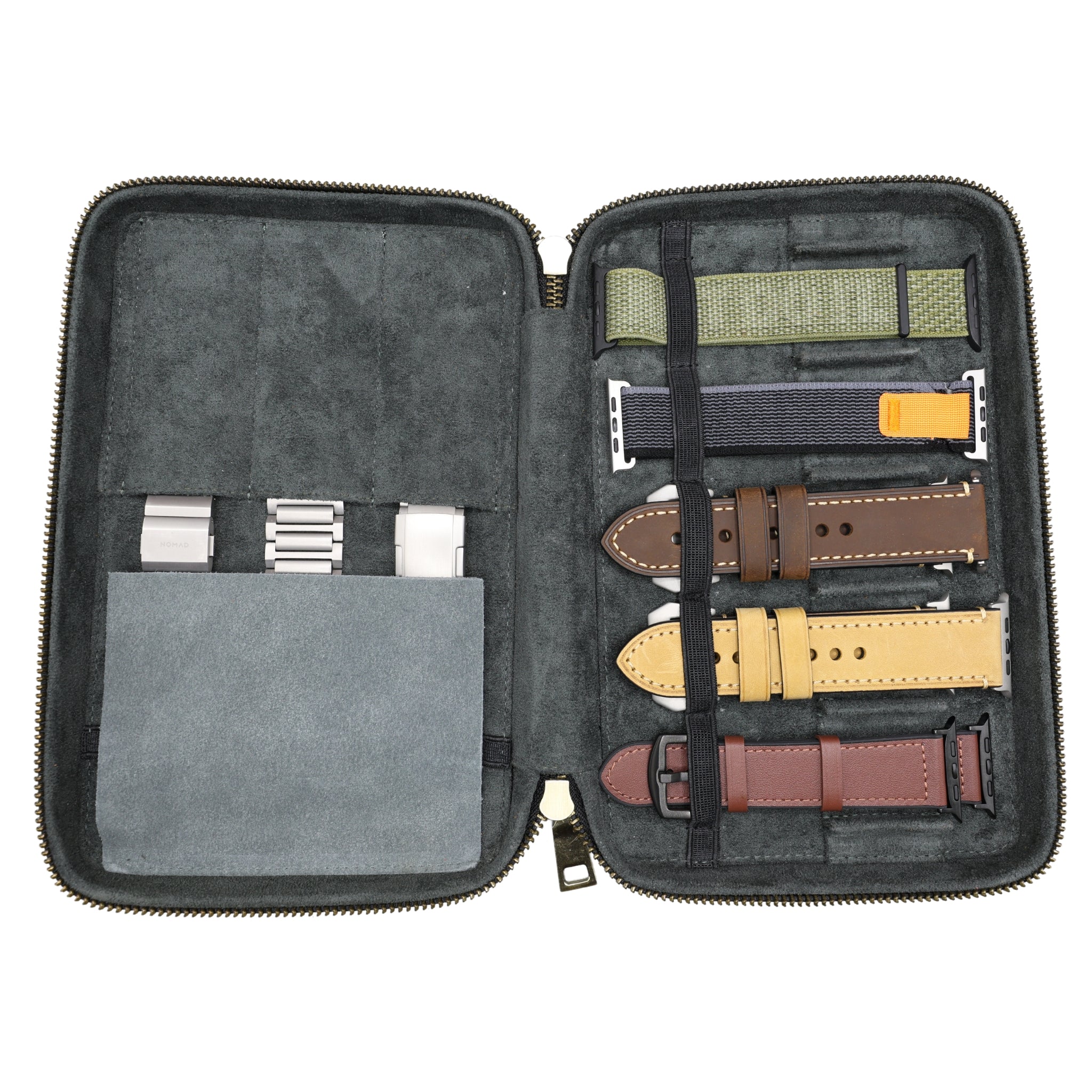Handmade Leather Storage Case for Watch Bands – For Apple Watch, Samsung Galaxy Watch, Garmin