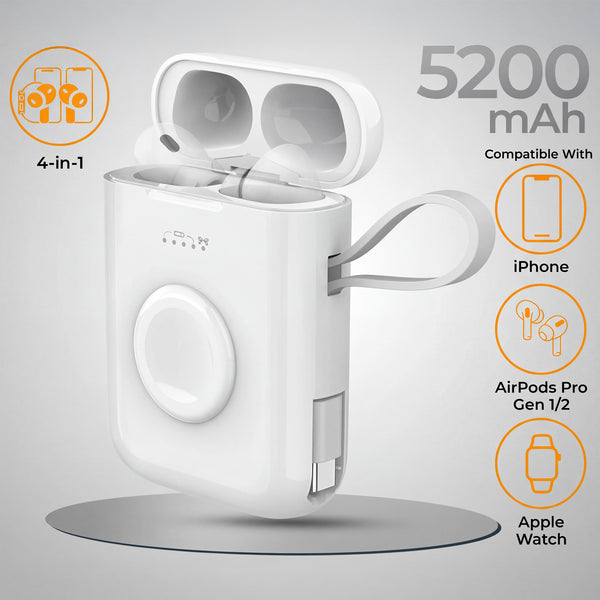 UltraPod Replacement Case for AirPods Pro - PowerBank for iPhone, Apple Watch, AirPods