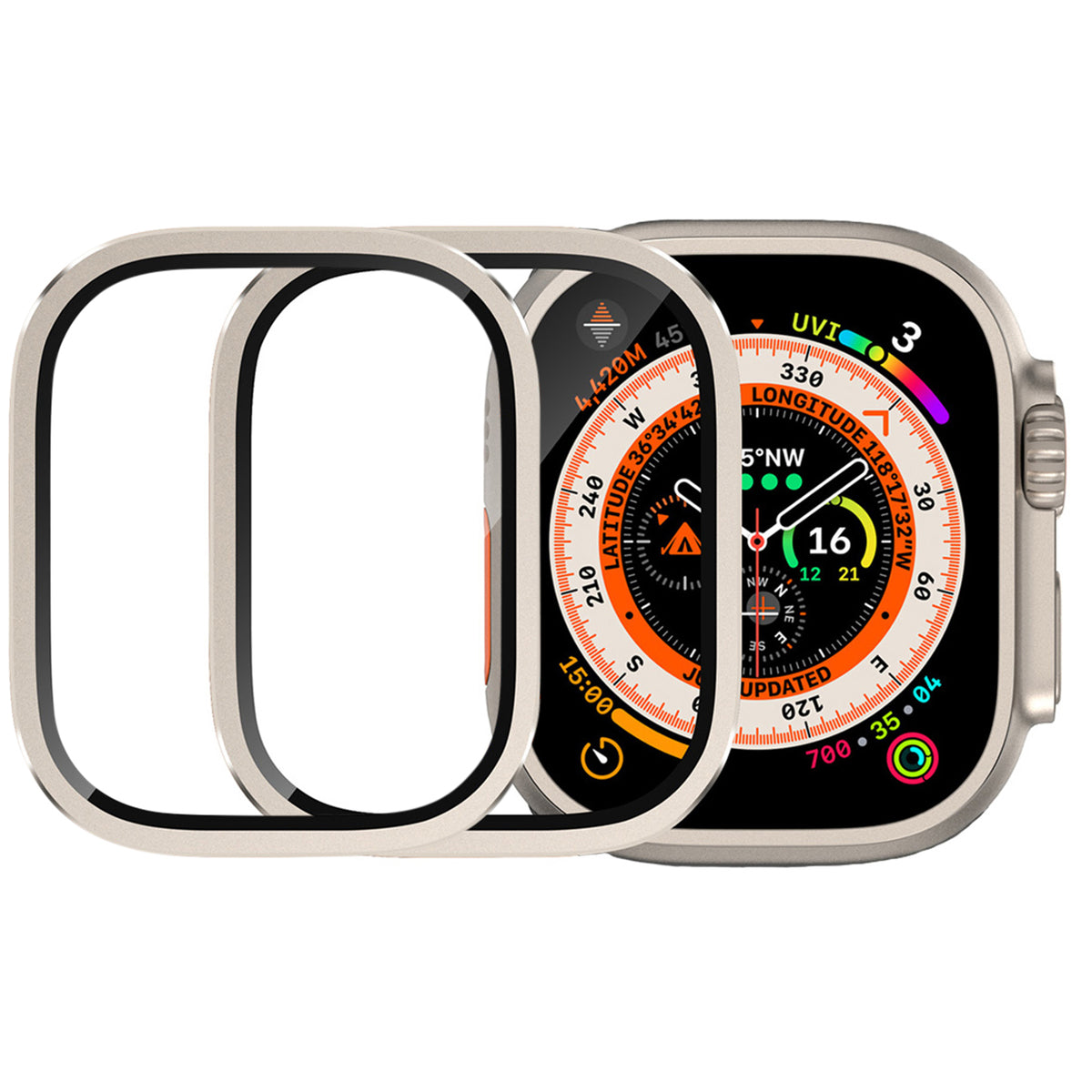 Screen Protector for Apple Watch Ultra 2 - Tempered Glass Screen and Frame Bezel Protector (2-Pack)