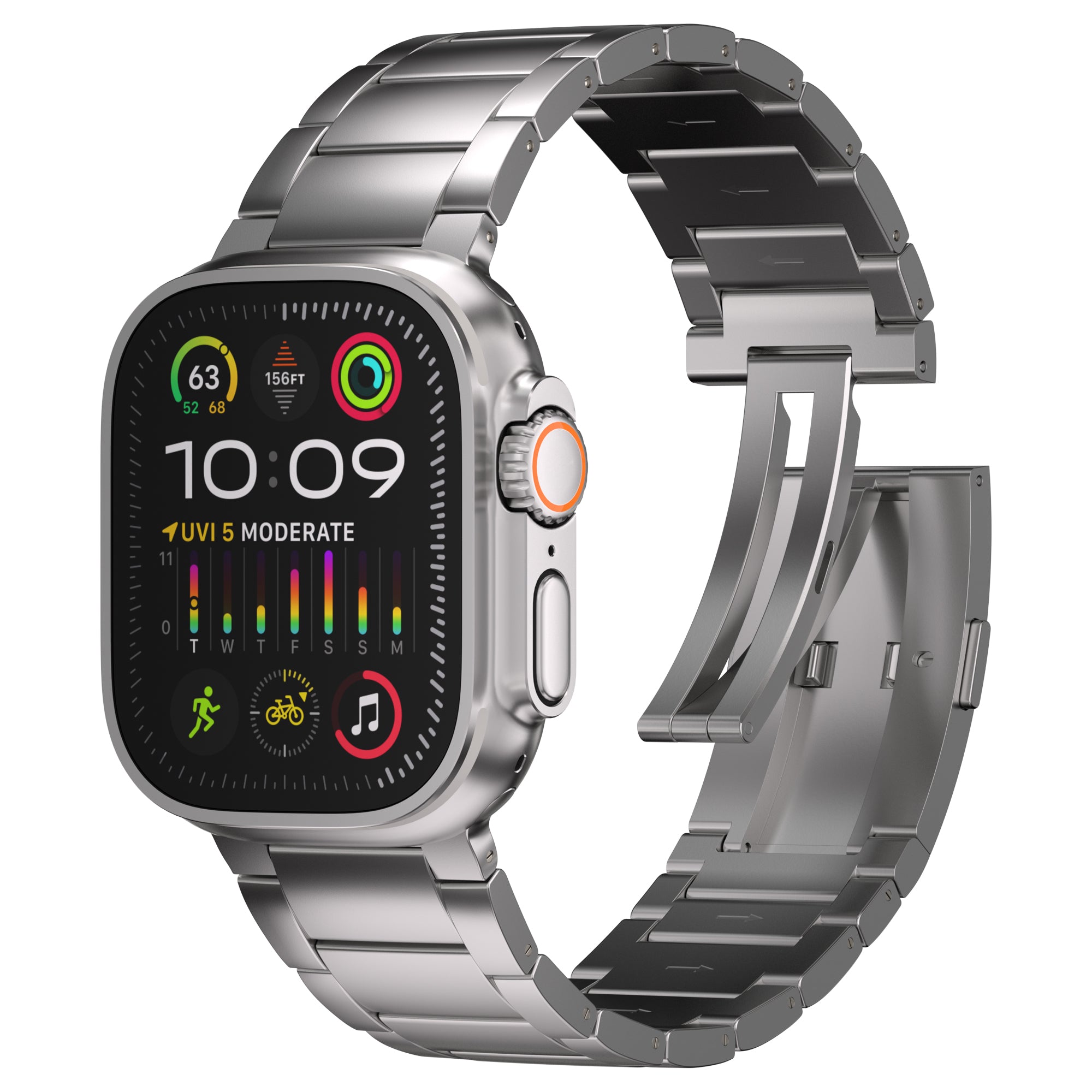 Series 2 Titanium Band for Apple Watch Ultra 2 and Ultra 49mm with Titanium Folding Buckle